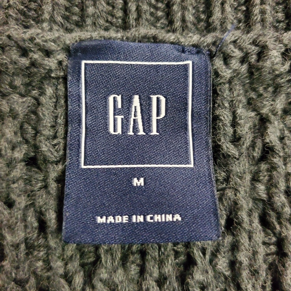 Gap Womens Old Money Chunky Cable Knit Sweater Size M Gray Preppy New England - Picture 3 of 9